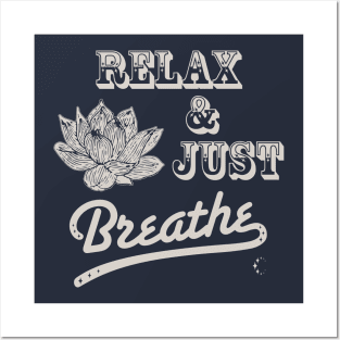 Relax & Just Breath | Lotus | Antique White Posters and Art